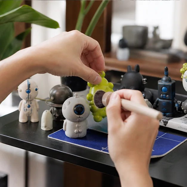 Designer Toys editorial scene for Displaying Vinyl Figures in a Small Apartment