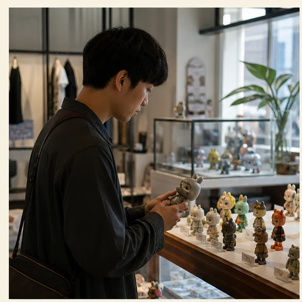 Detailed designer toys product and material view