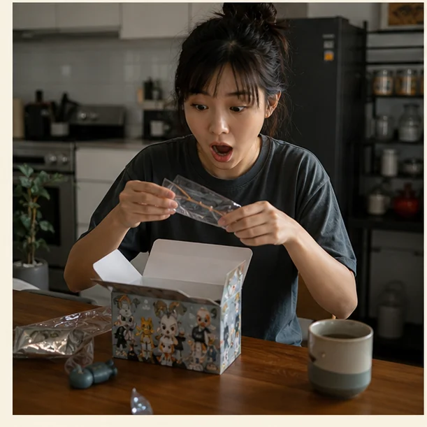 Real-life designer toys scene illustrating Blind Box Buying Without a Drawer Full of Duplicates