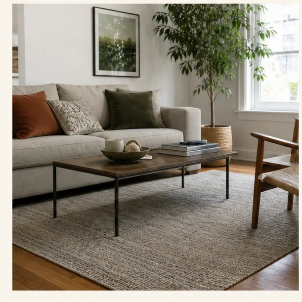 Modern Decor editorial scene for Small-Space Rugs That Define a Room Without Shrinking It