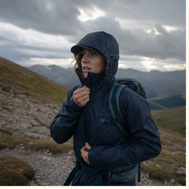 Detailed outdoor gear product and material view
