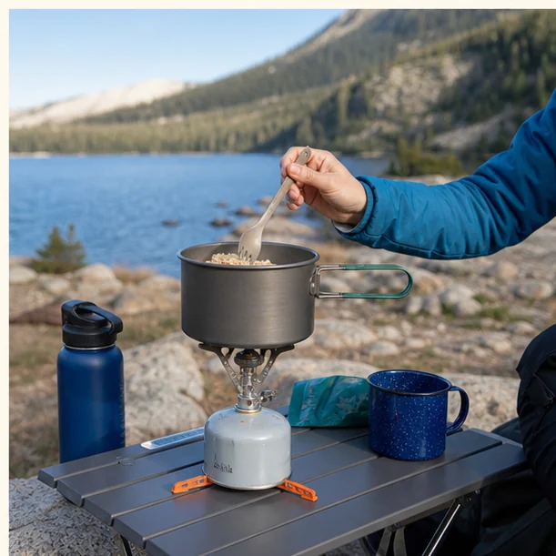 Detailed outdoor gear product and material view
