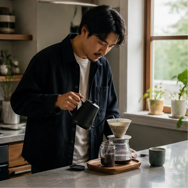 Refined Living editorial scene for Pour-Over Kettles for a Calm Morning Routine