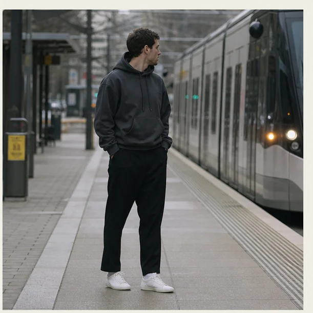 Detailed streetwear product and material view