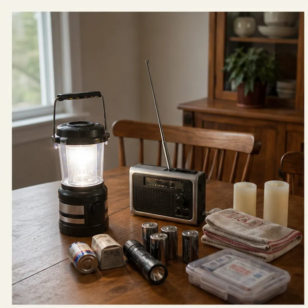 Detailed survival gear product and material view