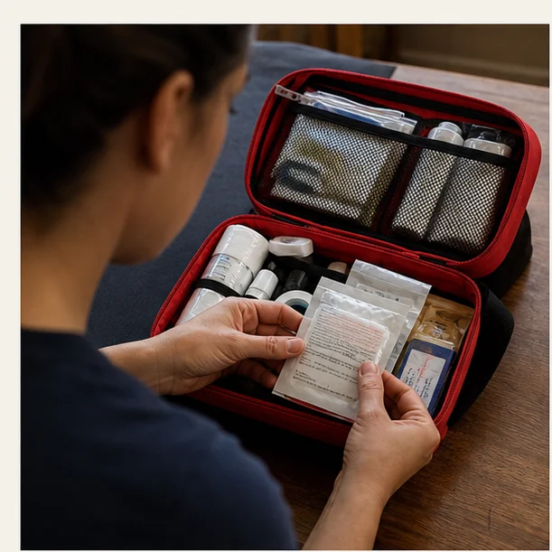 Detailed survival gear product and material view